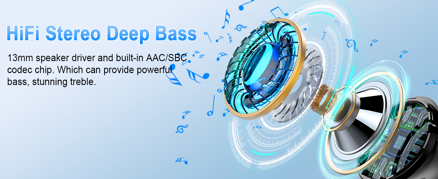 Wireless Earbuds, Bluetooth 5.4 Headphones Deep Bass, 50H Playtime In Ear Earphones