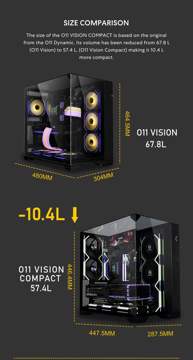 LIAN LI O11 Vision, Compact White ATX Case, Mid Tower Computer Case, Tempered Glass PC Case, Aluminu