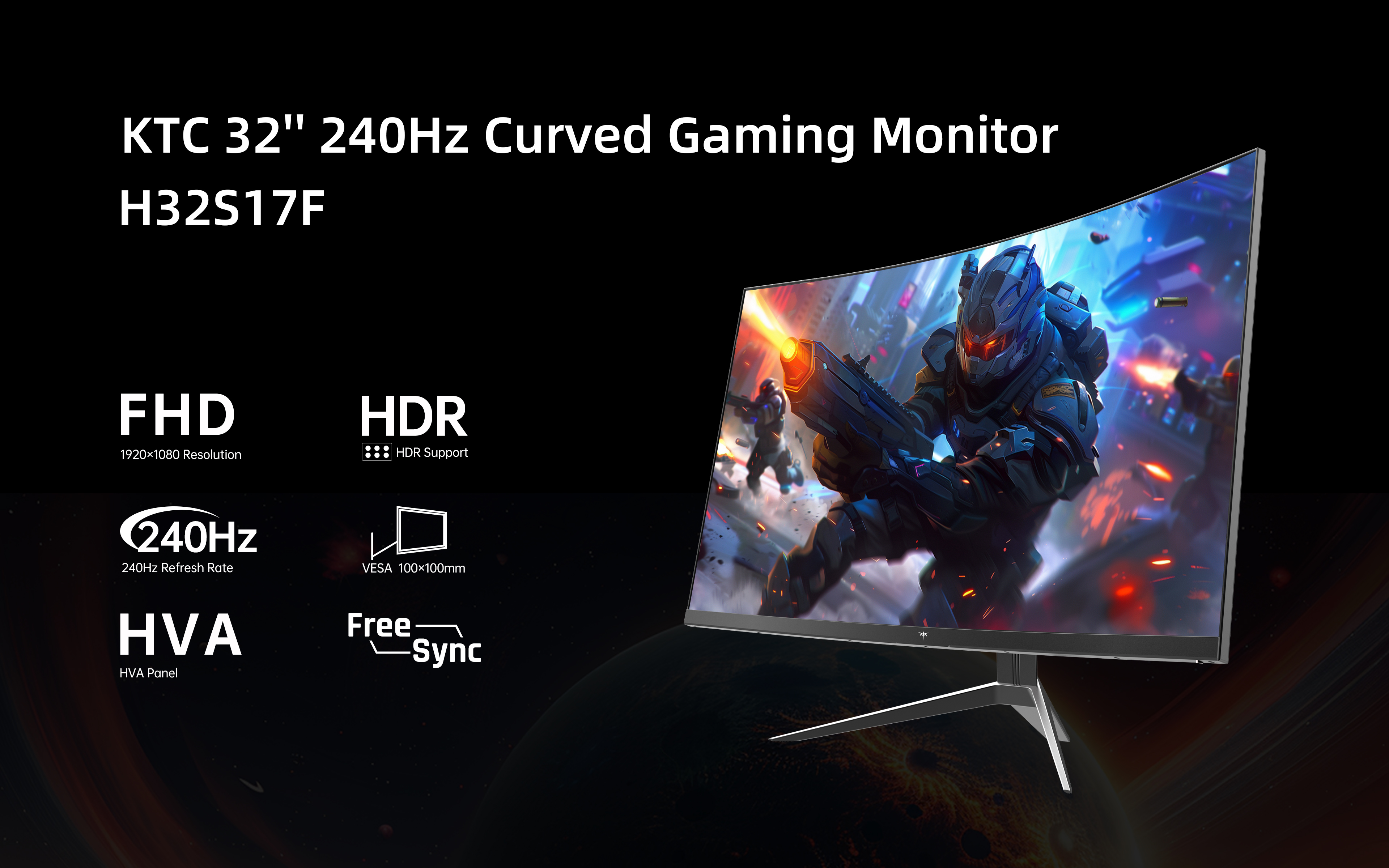 KTC 32" 240Hz Curved Gaming Monitor