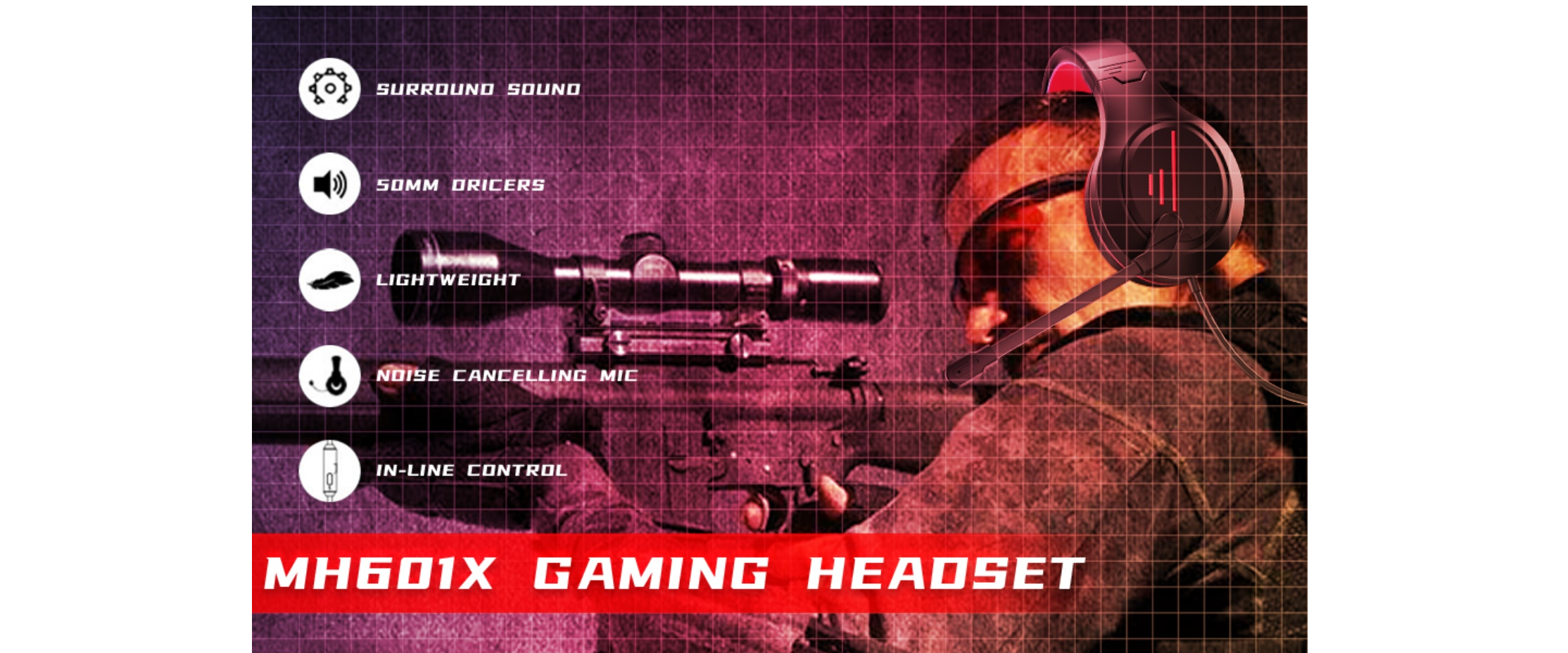 Anivia MH601X gaming headset, core features