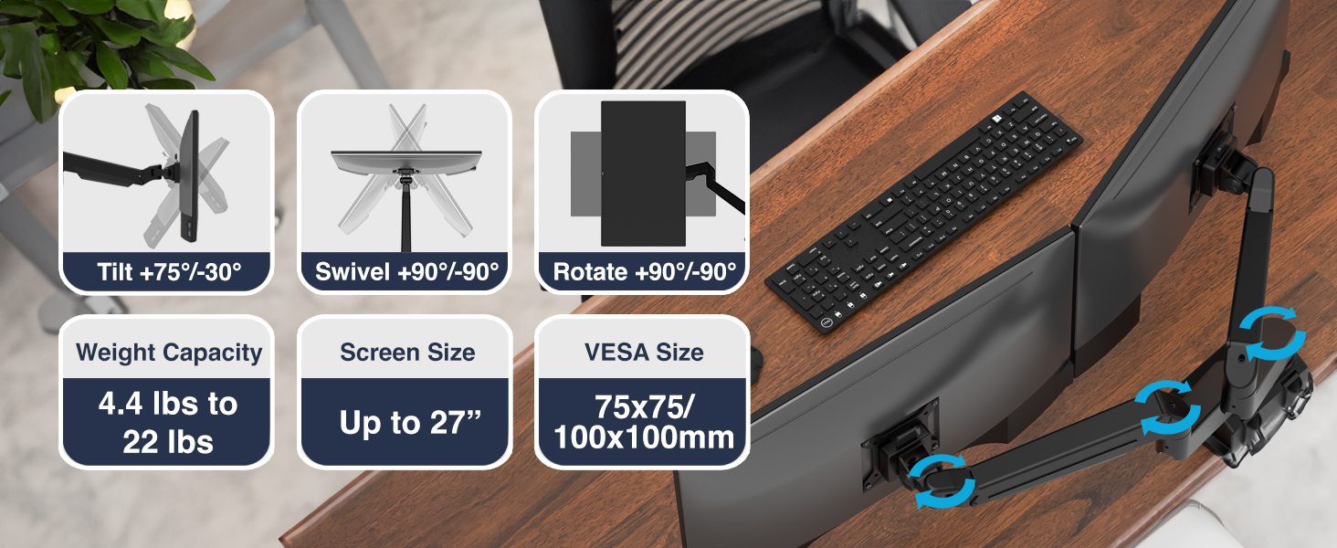 Desky Dual Monitor Arm