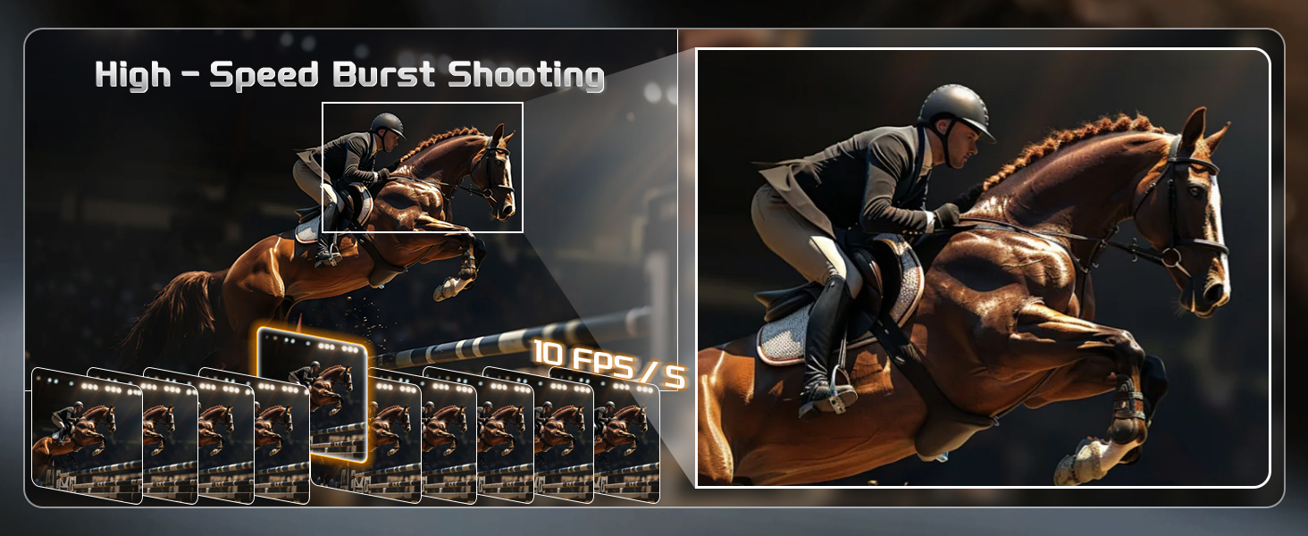 10FPS high speed burst shooting digital camera for dynamic sports scenes