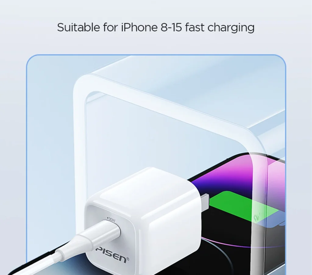 PISEN-Quick 30W GaN Pudding Single Port Fast Charger Set