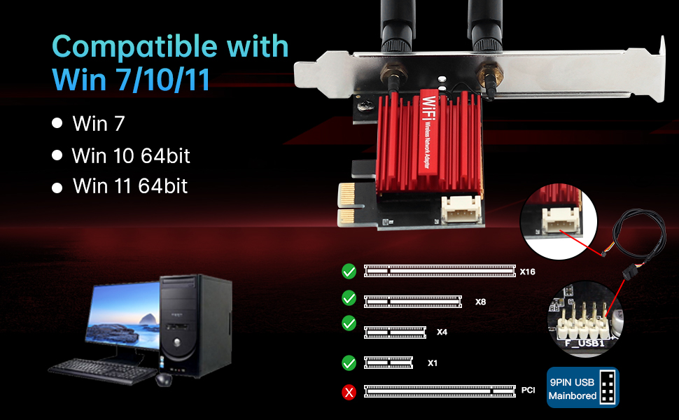 AC1200 pcie wifi card