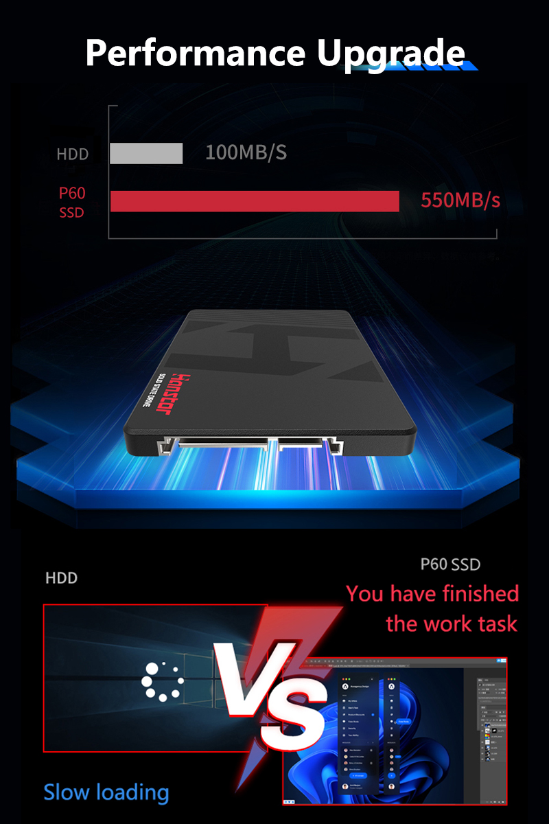 256GB SSD SATA III 2.5 inch 6GB/s 7mm Internal Solid State Drive Read