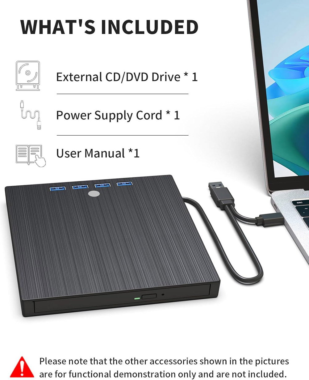 LUOM 9 in 1 External CD/DVD Drive