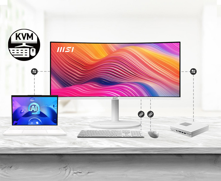 MSI Modern MD342CQPW Curved Computer Monitor