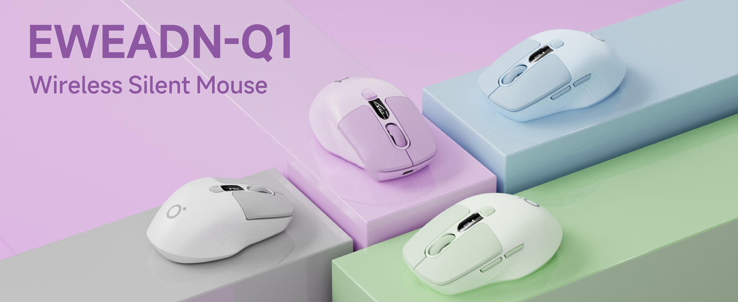 Dual-Mode Wireless Bluetooth Mouse with LED Display for Laptop - Bluetooth 5.0, 2.4GHz, 400mAh Type-
