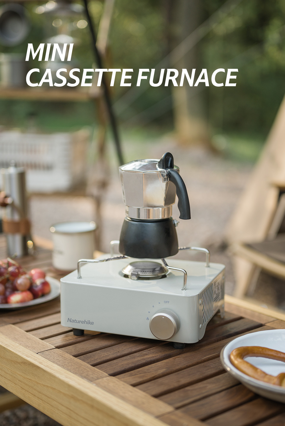 Naturehike Mini Cassette Stove,with electronic lighter and self-adjusting  firepower,Cooker Portable Magnetic Tank 2KW Butane Gas Stove for Camping,  Picnic and car travel 