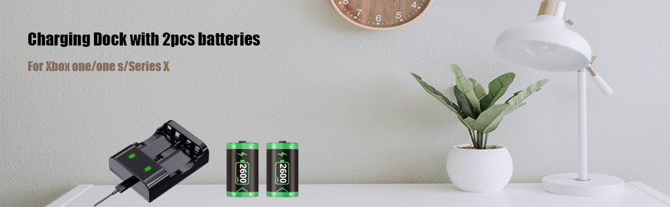 charging dock with 2pcs batteries for xbox one/series X