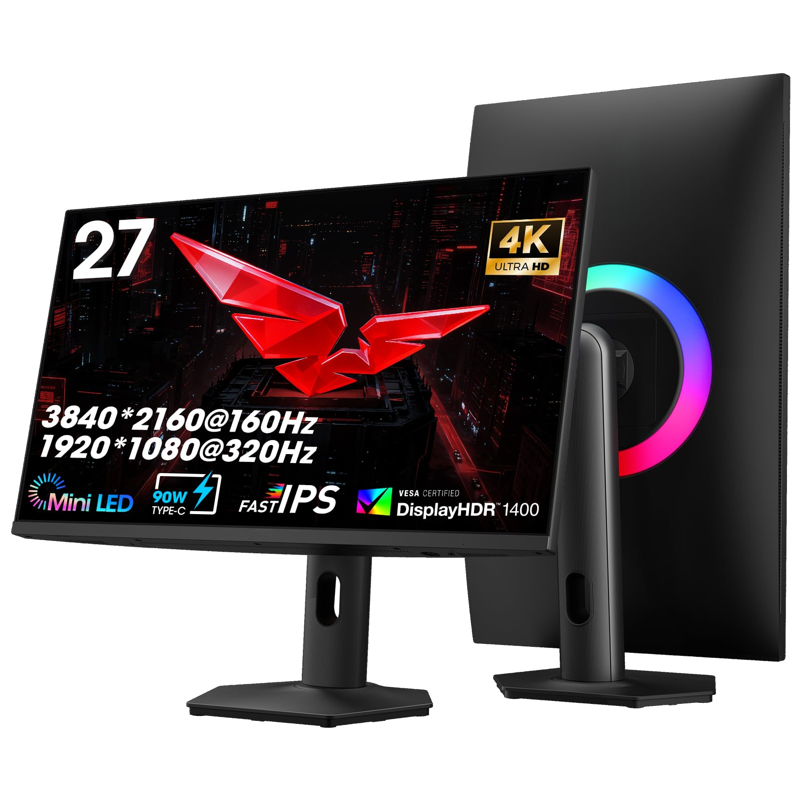 27inch 4K160Hz/FHD 320Hz  dual-mode miniLED1152-zone