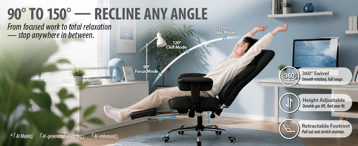 GTPLAYER Big and Tall Office Chair