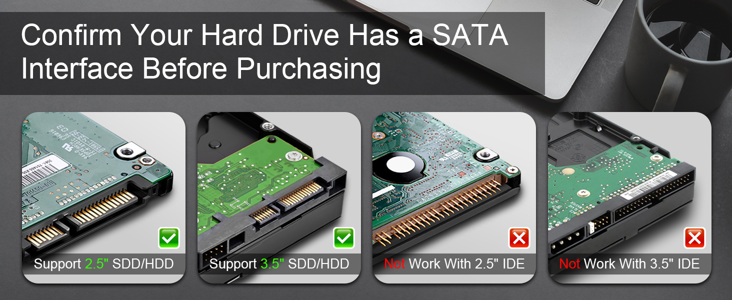 SATA to USB 3.0 Adapter with Power Supply, SSD to USB Adapter External Hard Drive Adapter Cable, USB