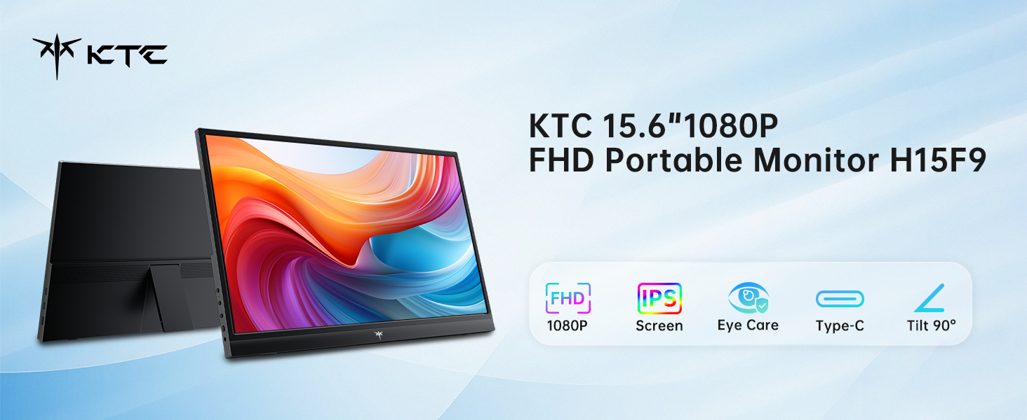 KTC 15.6"1080P FHD Portable Monitor H15F9