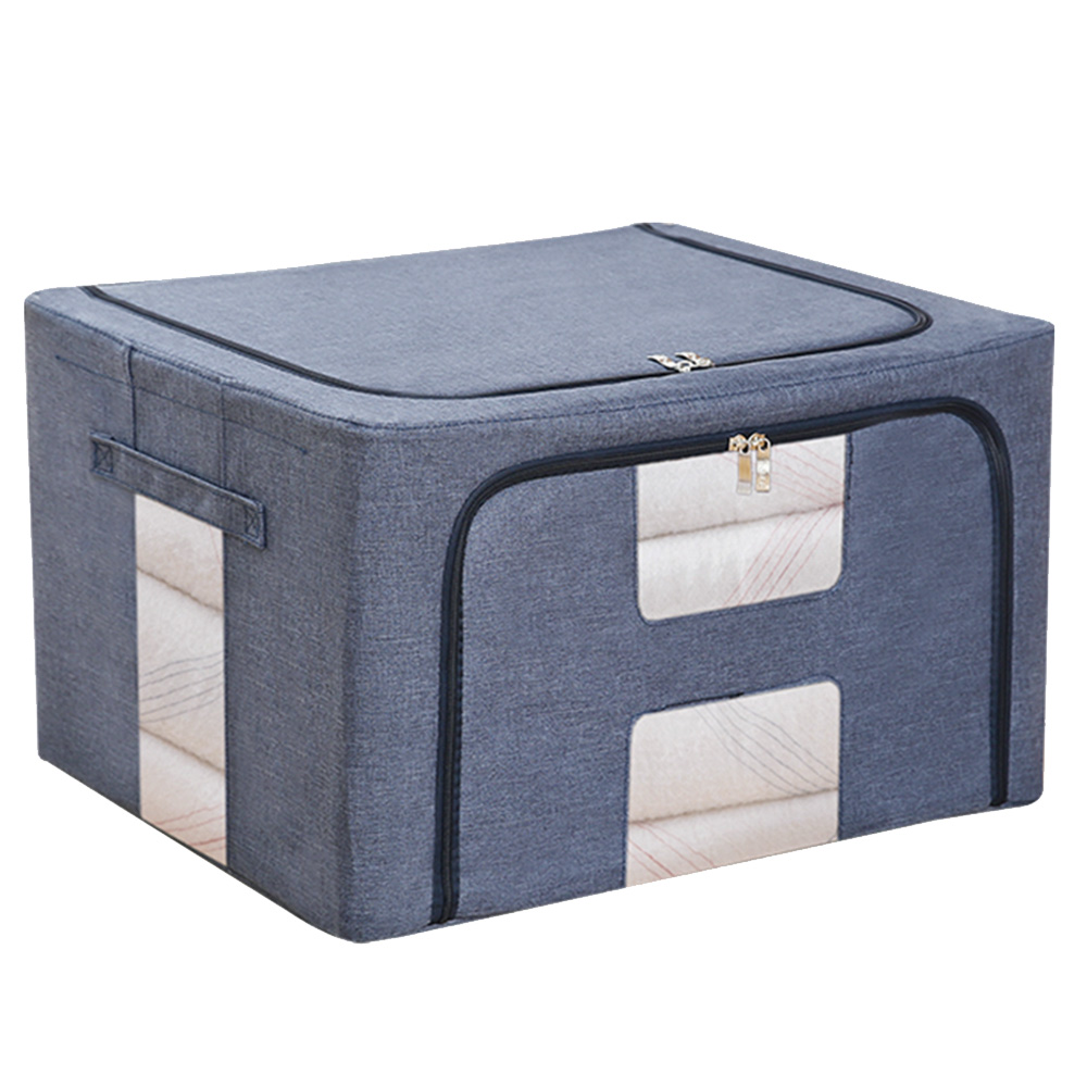 BESTUNIHOM Stackable Oxford Cloth Steel Frame Storage Box, Clear