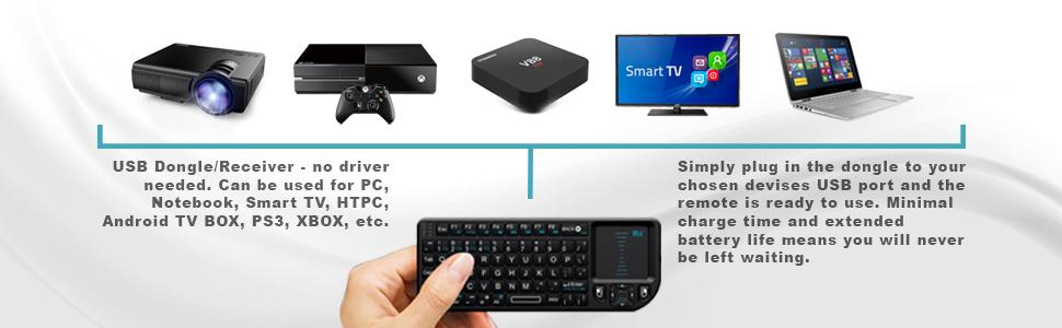 Mini Wireless Keyboard with Touchpad Mouse