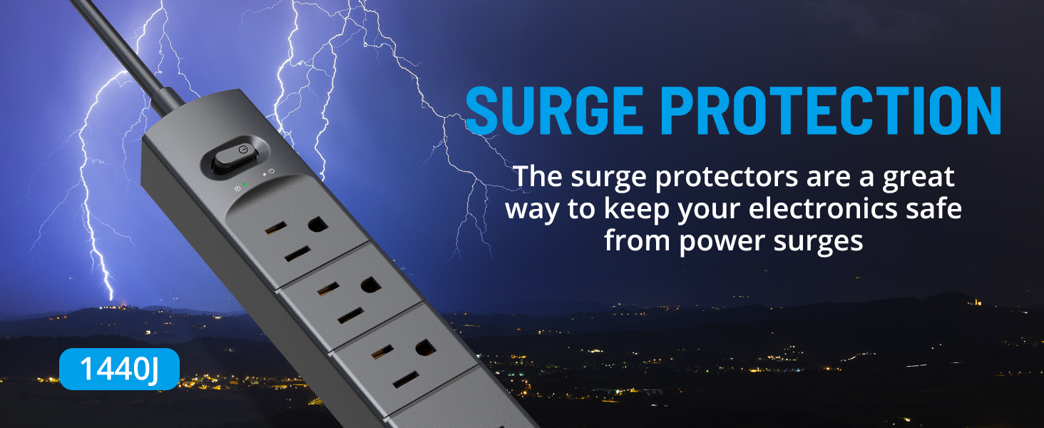 TROND Surge Protector Power Strip with USB, Ultra Thin Flat Plug 3ft  Extension Cord 1625W, 3 USB A & 1 Type C, 4 AC Outlets 1440J Surge  Protection