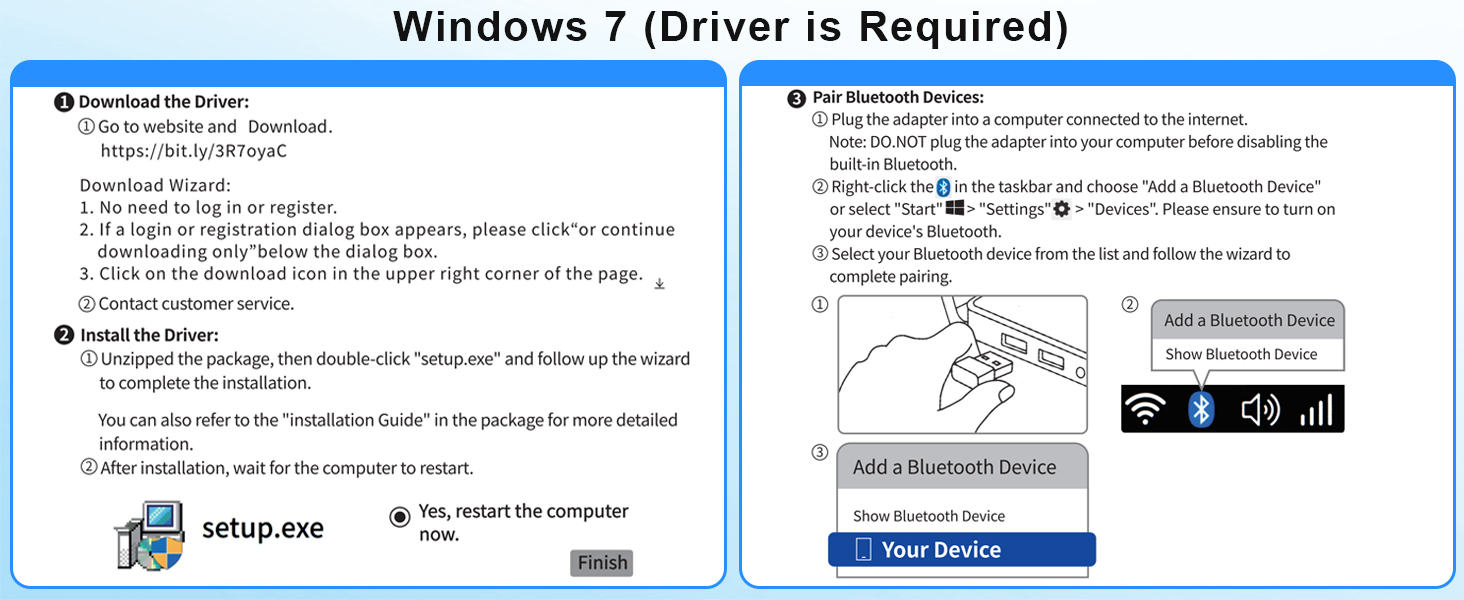 IHDAPP Bluetooth Adapter PC, USB Bluetooth 5.4 Adapter EDR Bluetooth Dongle for Windows 11/10/8.1/7