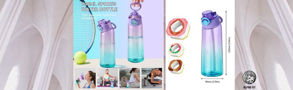 Alpha Fit Flavored Water Bottle - Air Up Compatible, 900ml/30oz Leak-Proof, BPA-Free