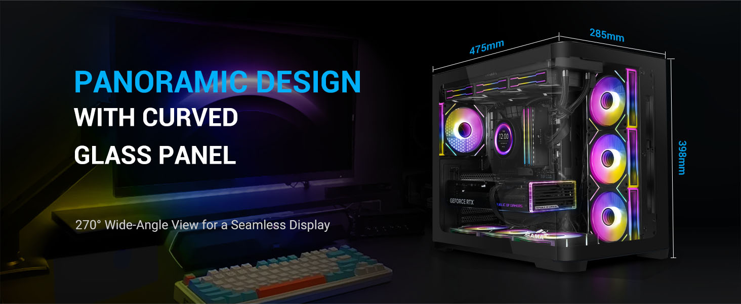 SAMA V60E Mid-Tower  Black Computer Case