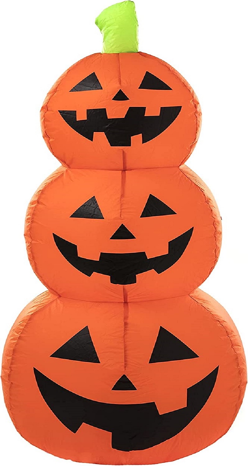 Design Accents Halloween Decorations 4 ft. Halloween Stacked Pumpkin