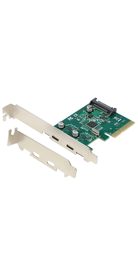 PCIE to 2 Port USB C Expansion Card Adapter 10Gbps