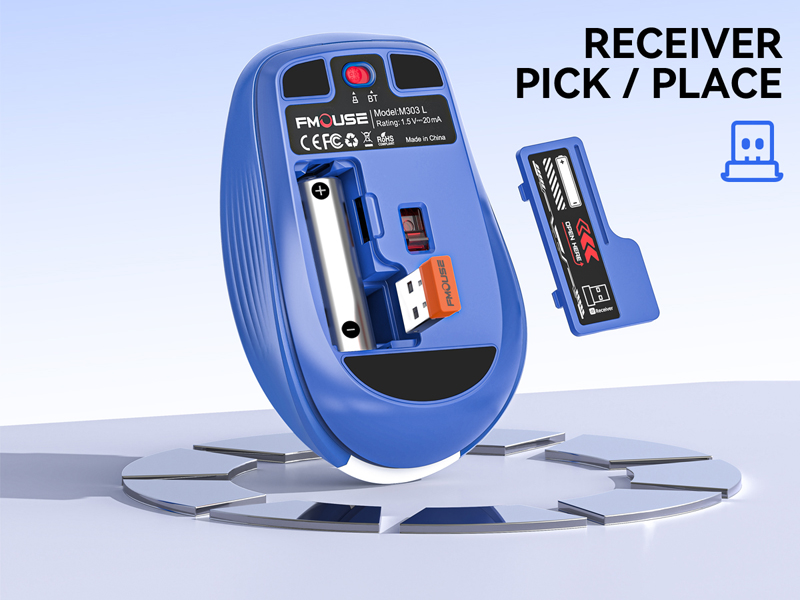 Comfortable grip and exquisite surface Portable silent mouse with cool two-tone mech colors and ergo