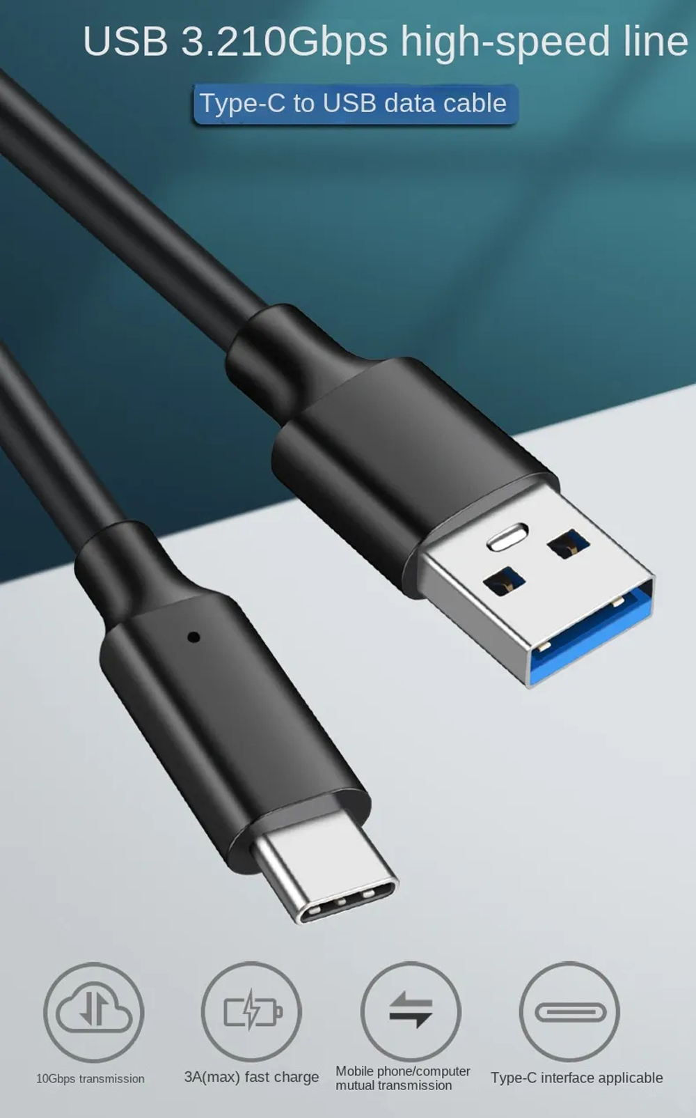 USB3.2 Type A to USB-C 10Gbps Cable