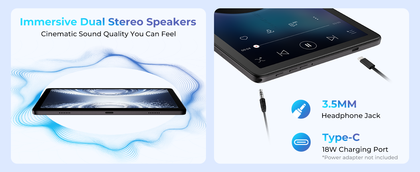 Immersive Dual Stereo SpeakersCinematic Sound Quality You Can Feel