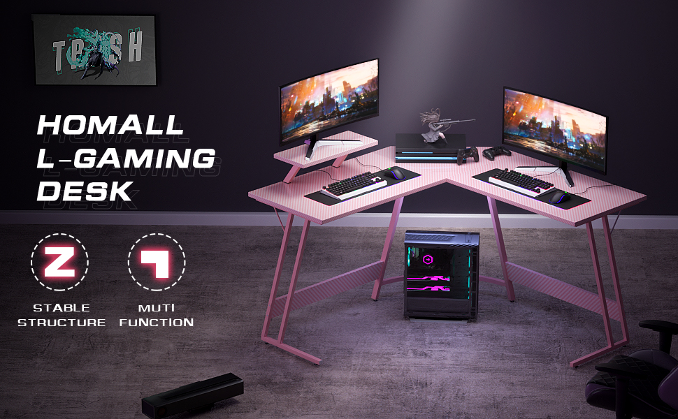 Homall L Shaped Gaming Desk 51 Inch Computer Corner Desk Pc Gaming