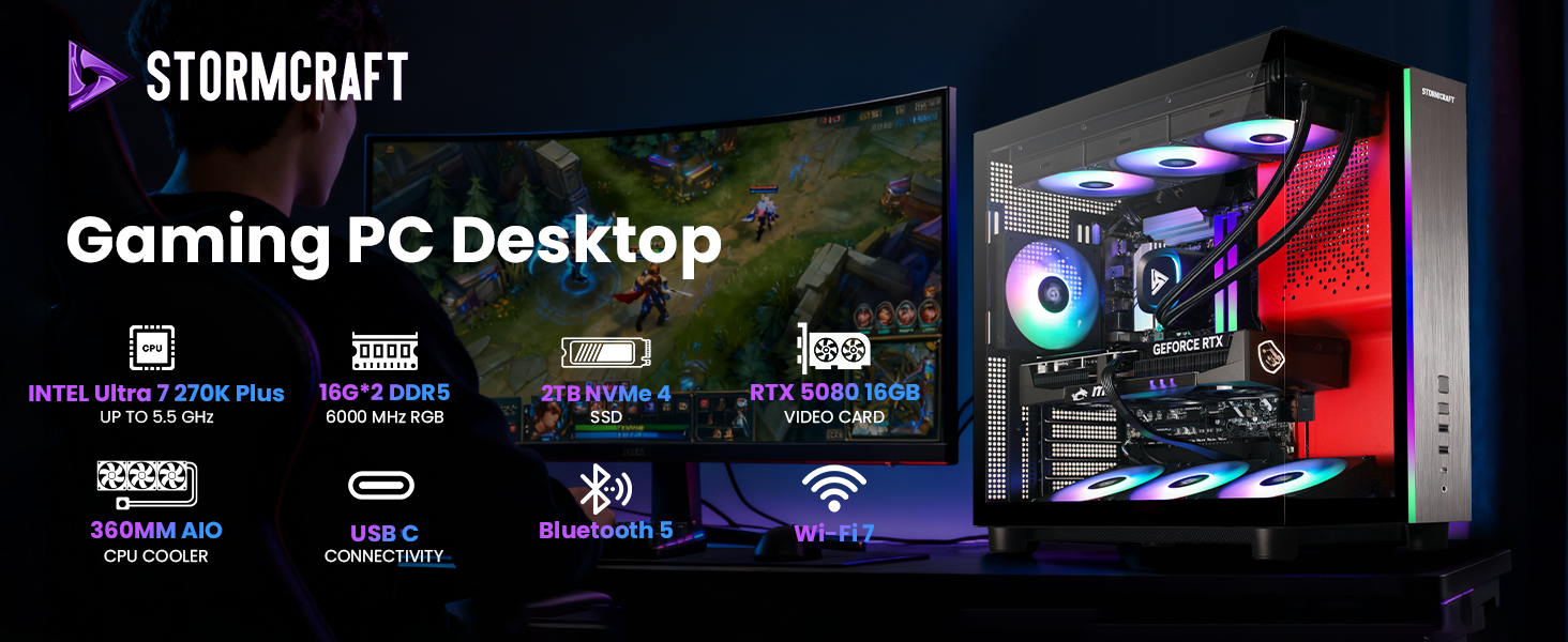 Stormcraft PHANTOM PH270K0CC-580N1 Gaming Desktop PC 