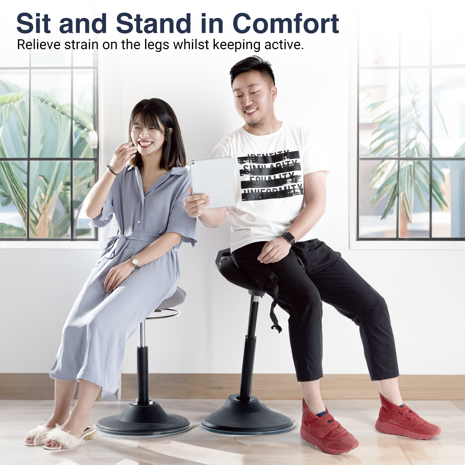 pro active wobble stool, ergonomic sit stand chair, adjustable active seating, core engagement stool