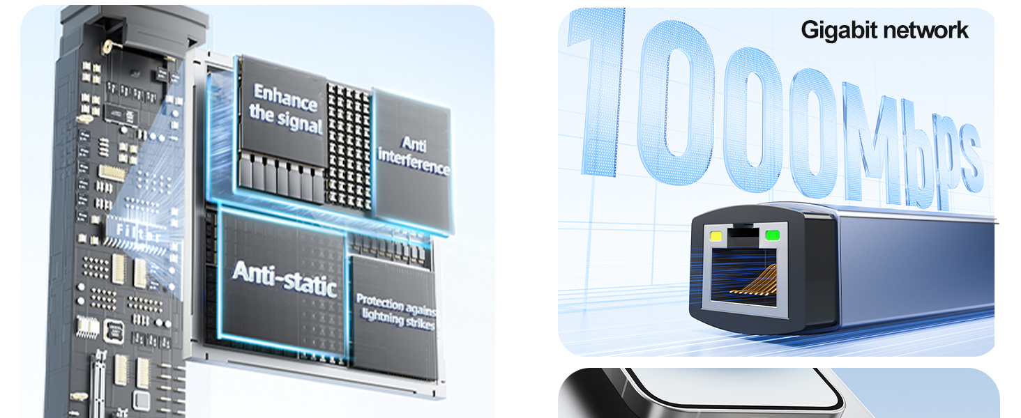 4-in-1 USB 3.0 Hub with Gigabit Ethernet Adapter, Space Gray Aluminum, 3 USB Ports