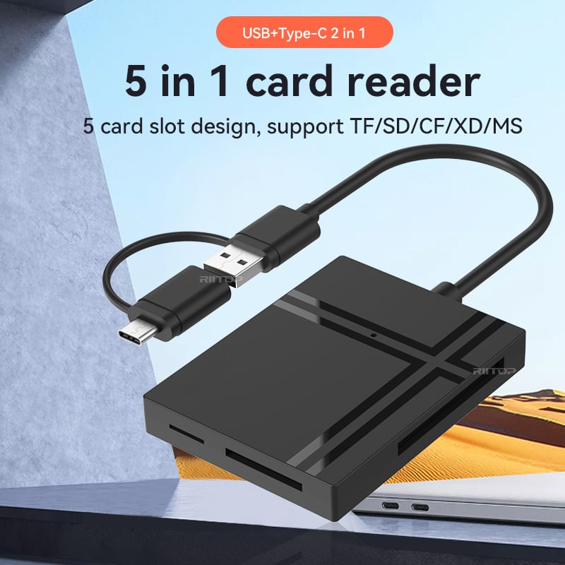 5in1 card reader sd tf cf ms xd