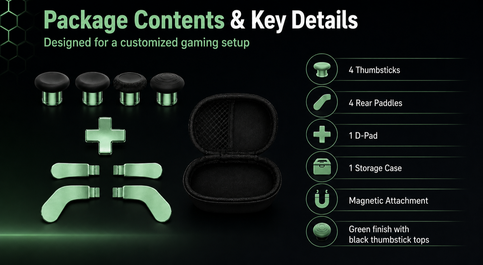 package contents, key details, controller accessory set
