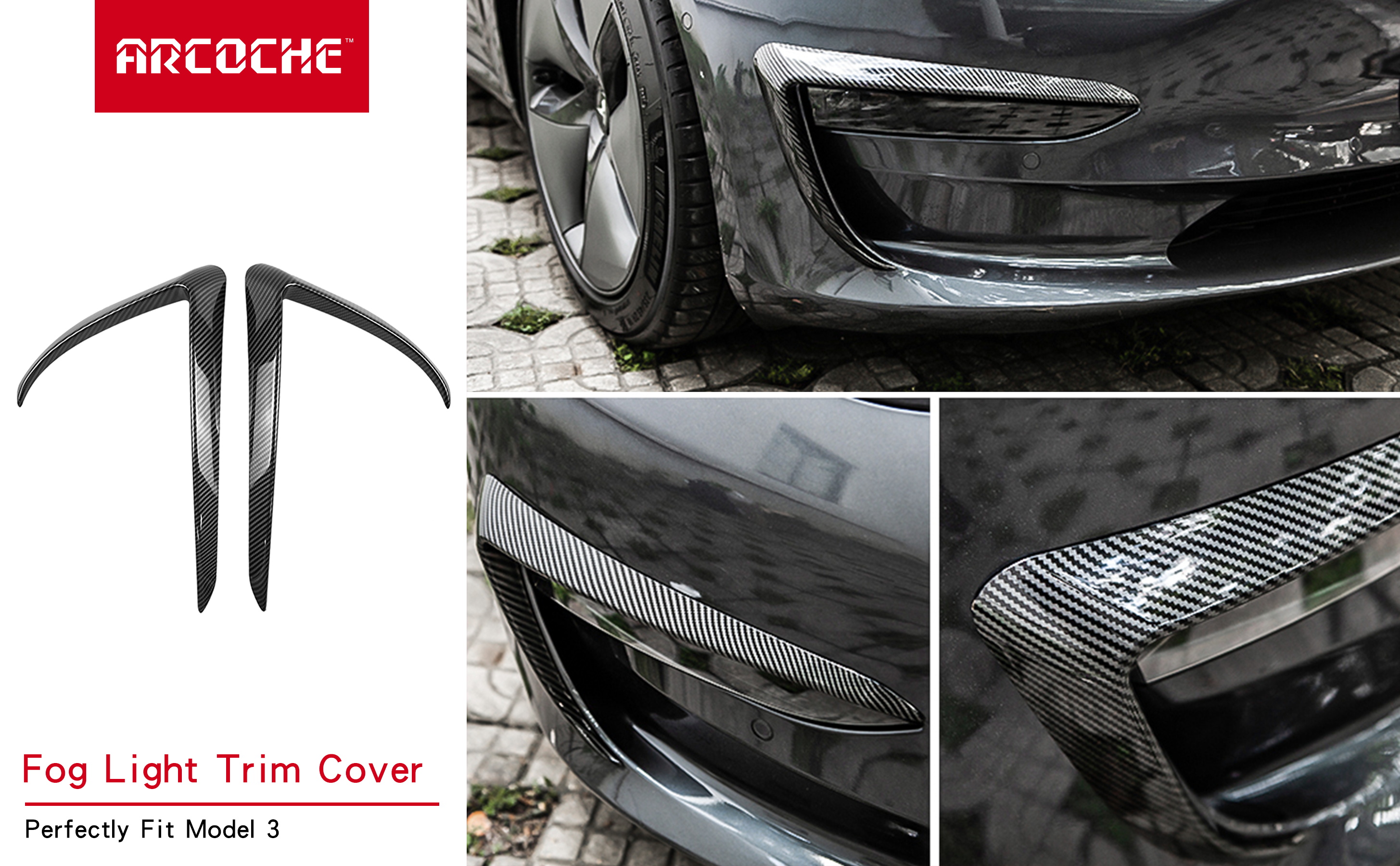Tesla Model 3 Front Fog Light Trim Cover