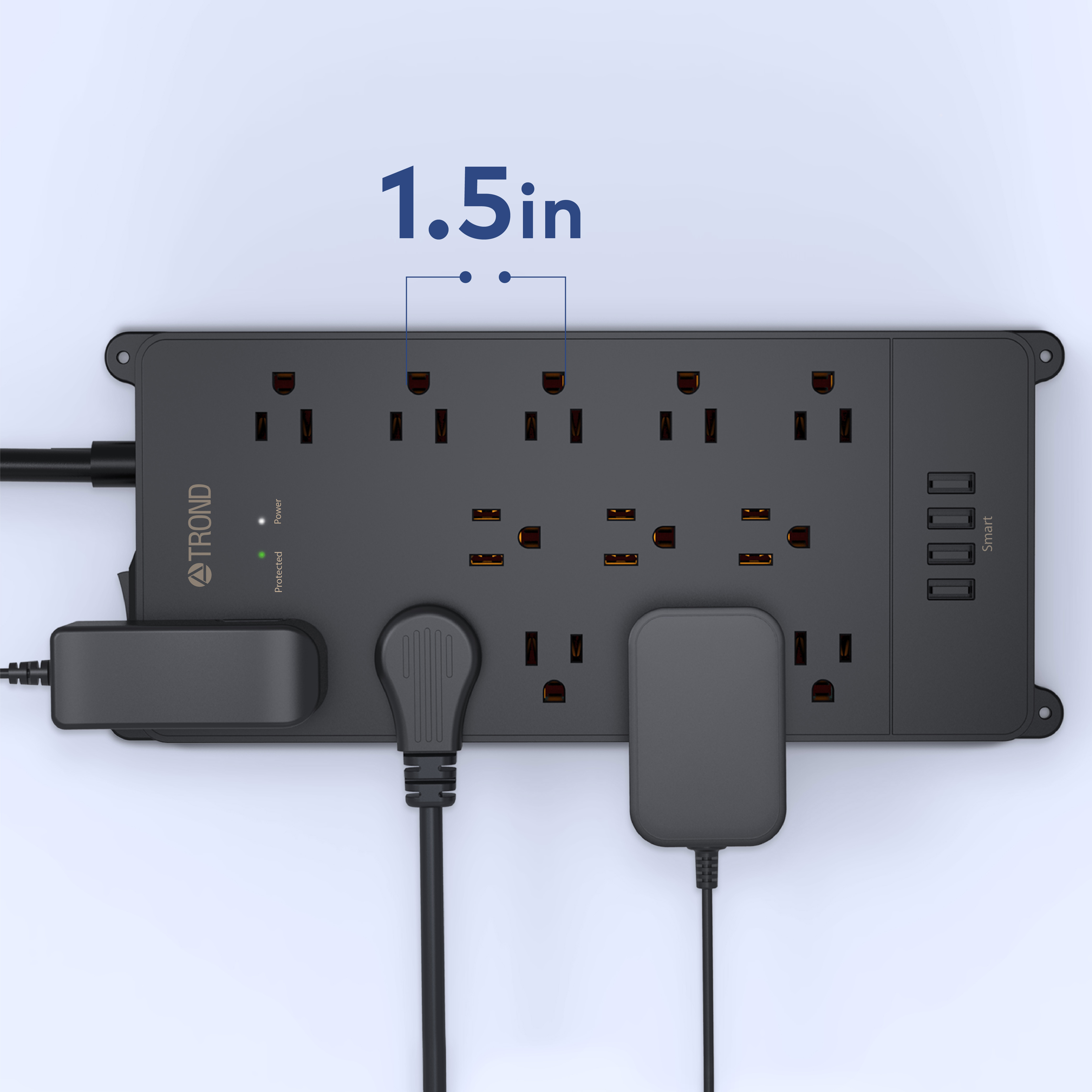 widely spaced power strip