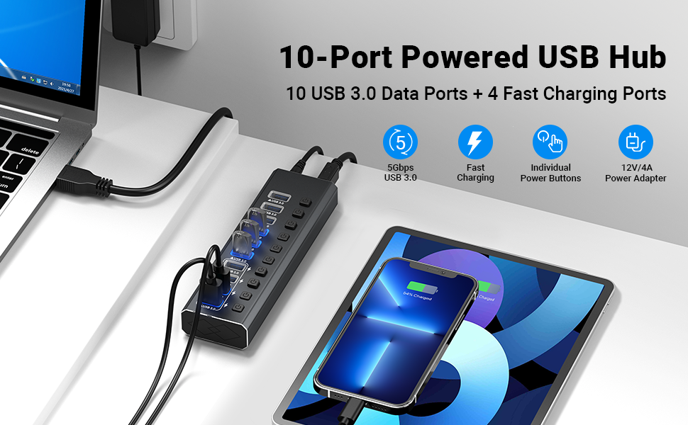 upgraded powered USB 3.0 hub