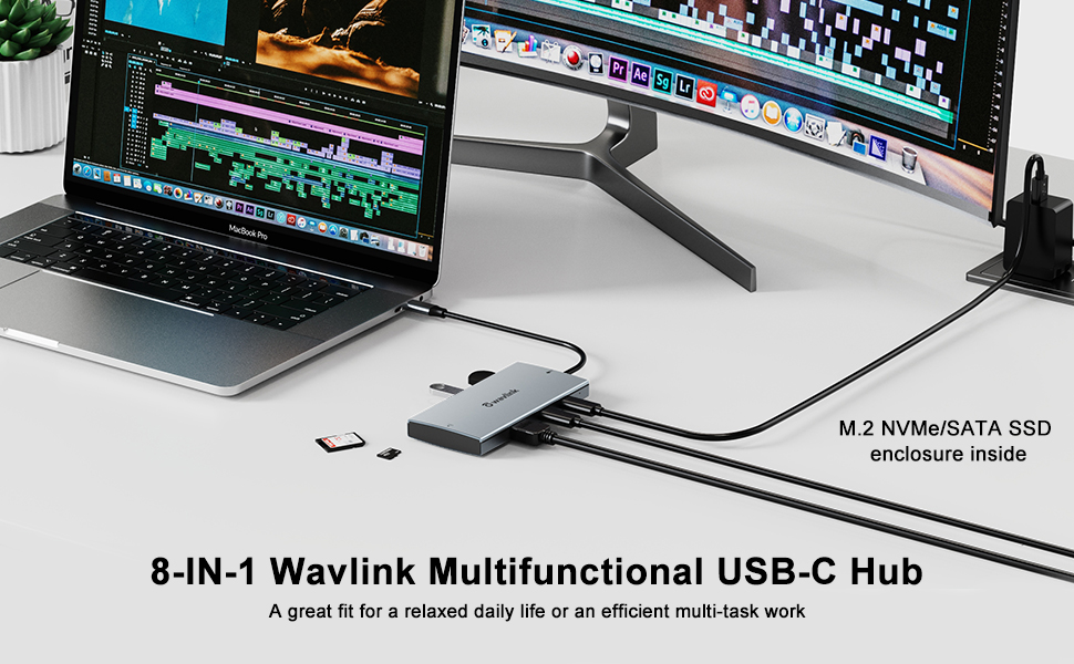 UGREEN USB-C 3.2 Gen2 to SSD 10Gbps M.2 NVMe/SATA HDMI 4K/60Hz USB-A 3.0  Dock