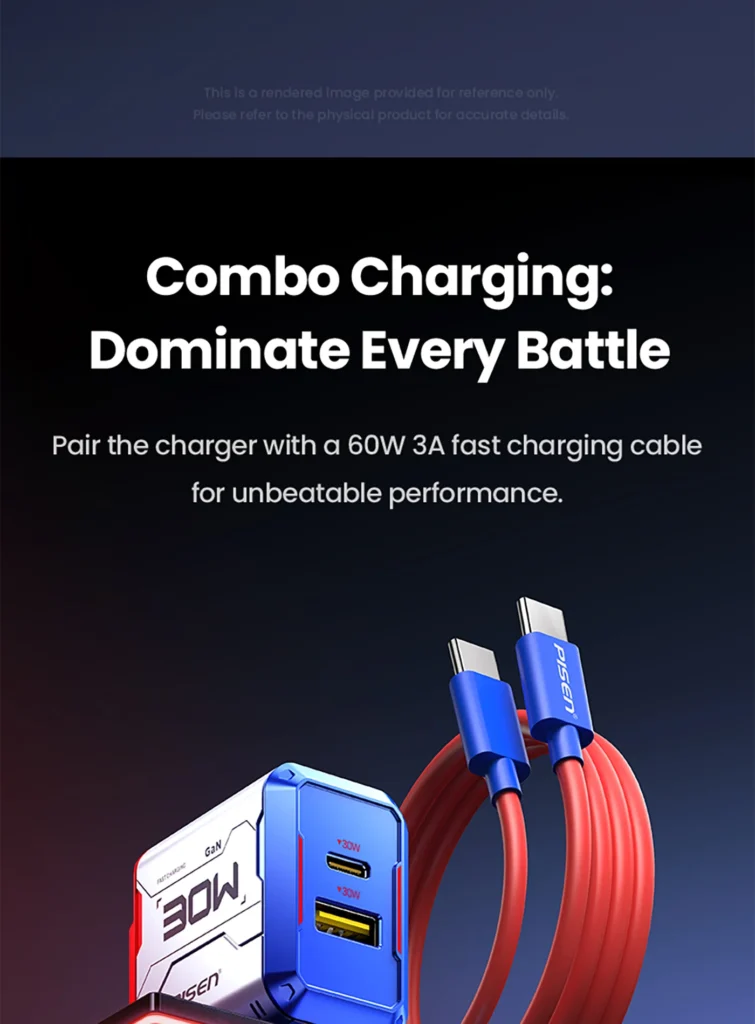 PISEN Gamer Lite 30W 2-Port GaN Fast Charger&nbsp;