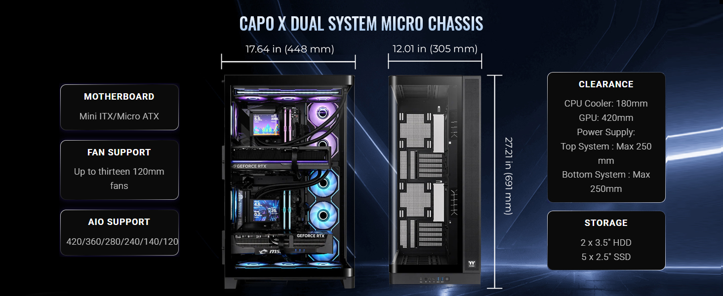 Thermaltake CAPO X Dual System Chassis