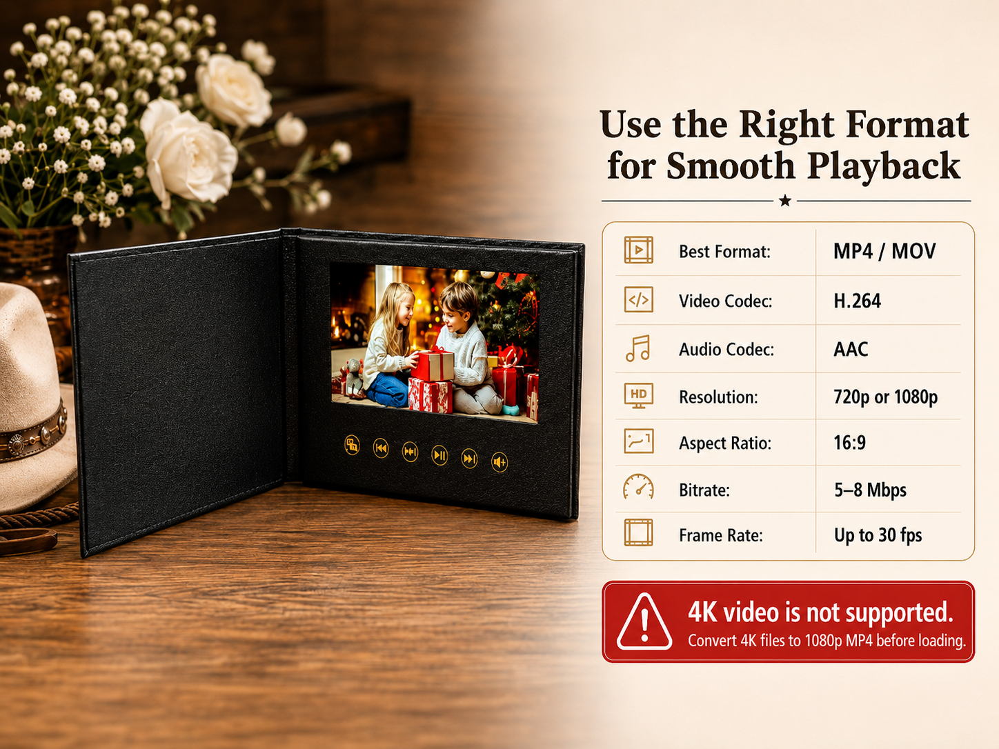 greeting card that play video