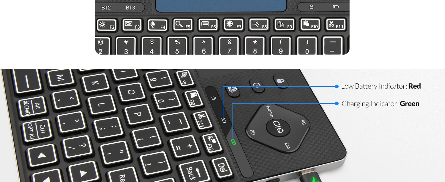 Wireless Keyboard with Big Touch Pad