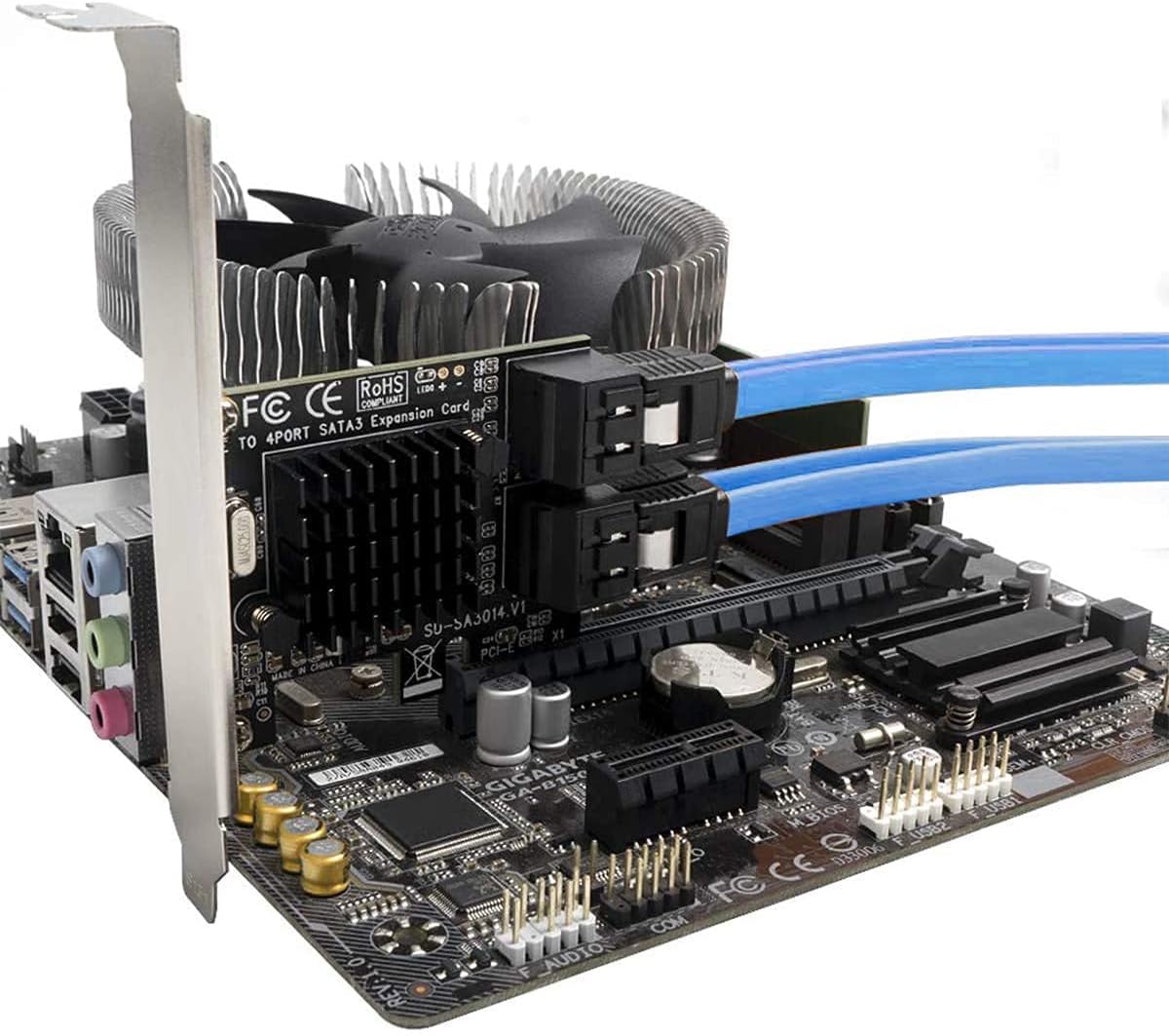 PCIe X1 to 4 SATA 3.0 ports controller card
