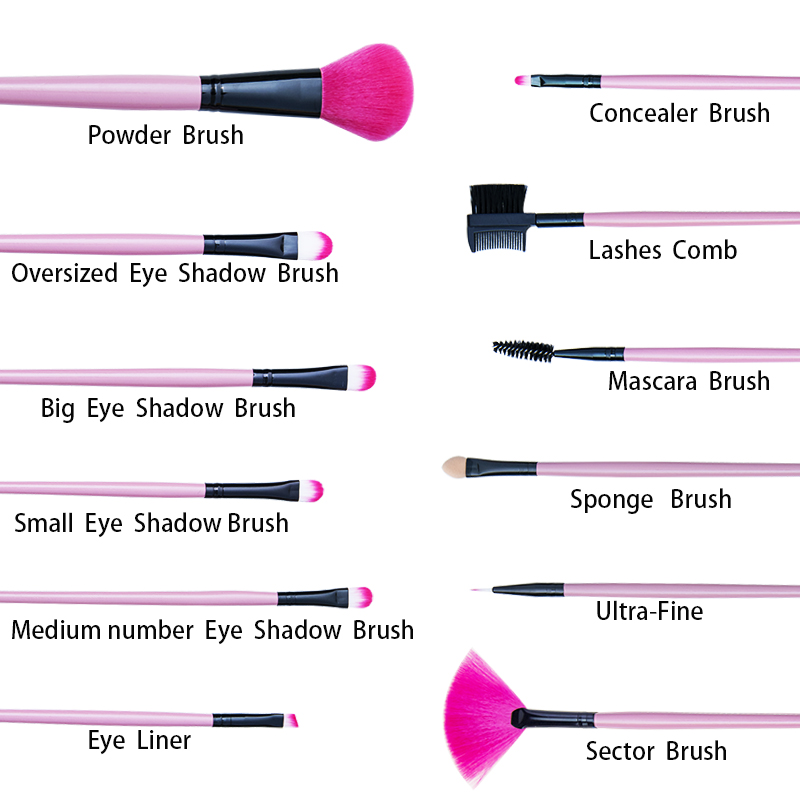 Cosmetic Brush Set with PU Bag