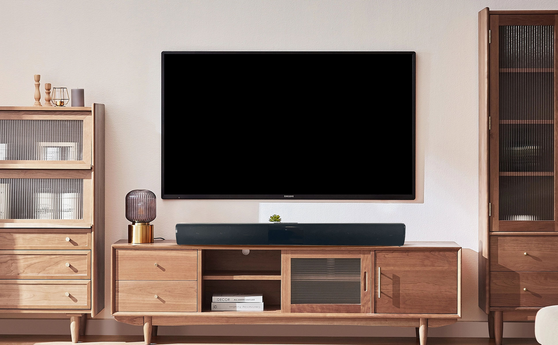 WE HAVE SET THE STAGE FOR AN ALL-ENCOMPASSING AUDIO ENTERTAINMENT FOR YOUR ROOM.