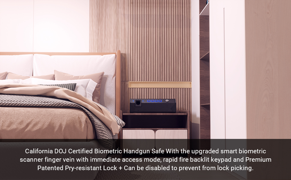 maxsafes pistol safe finger vein fingerprint lock