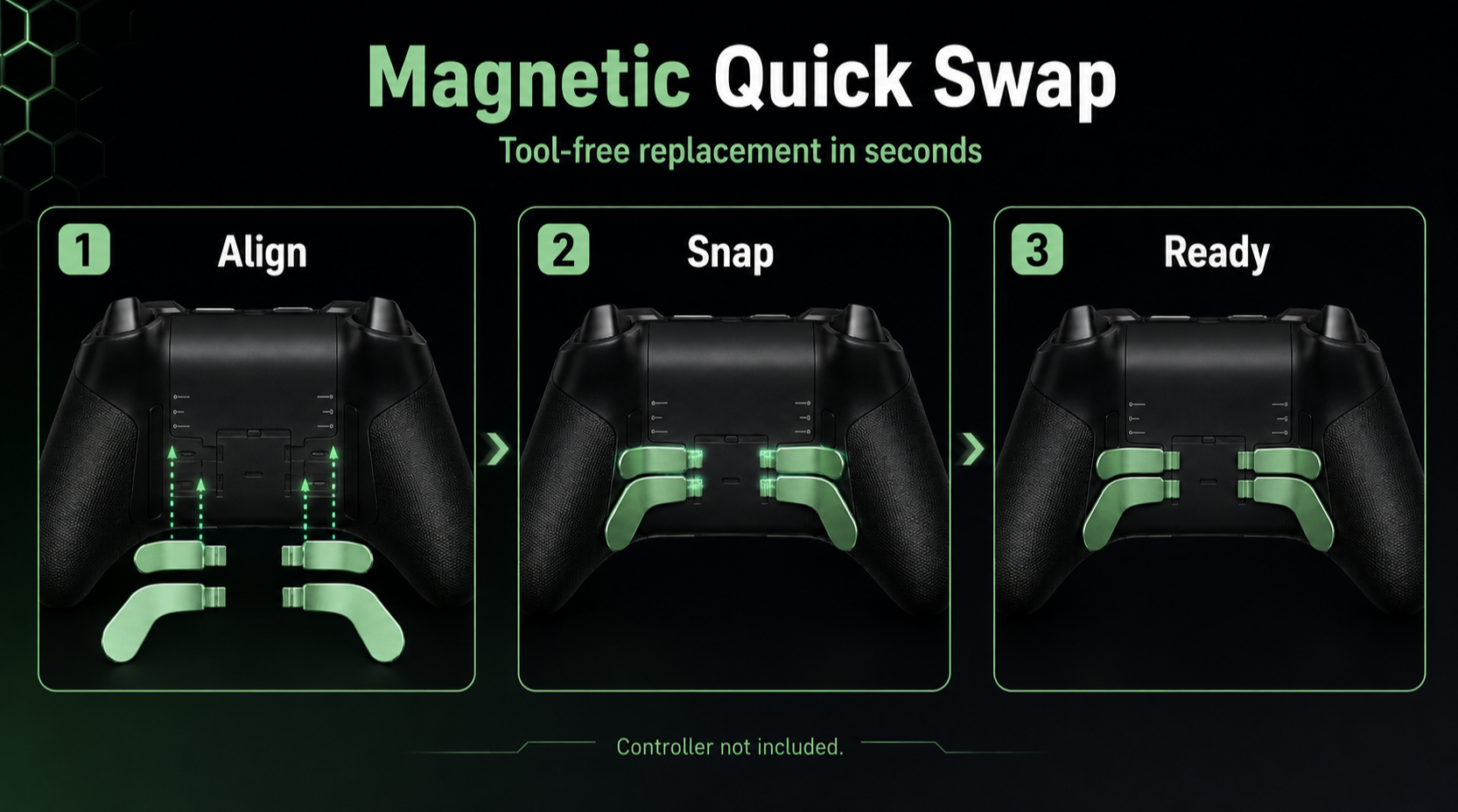 magnetic quick swap, tool-free replacement, easy installation, paddle installation