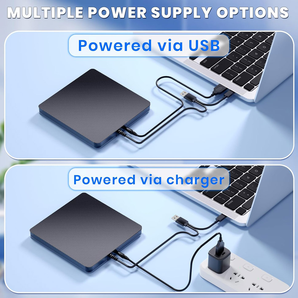 LUOM External 6X Blu-ray CD DVD Writer