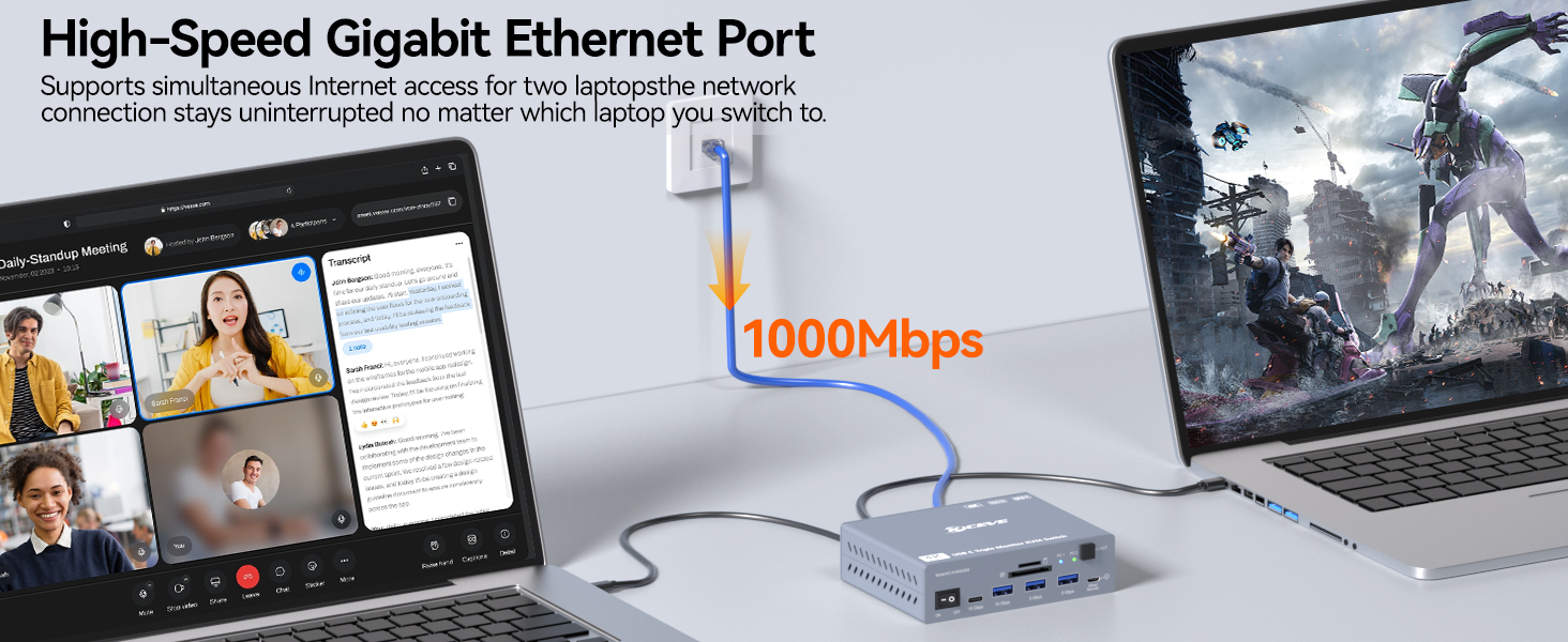 PD 100W | Charging 2 laptops simultaneously (50W per device).